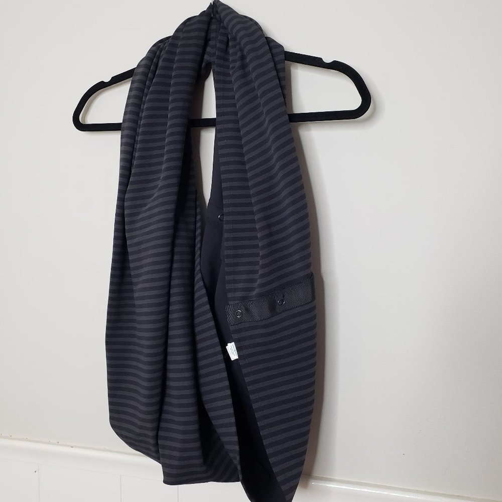lululemon athletica Gray and Black Striped Infinity Scarf